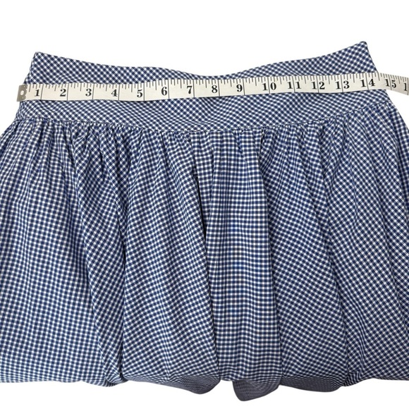 RALPH LAUREN Size 2 SPORT Blue White Gingham Check Cotton A-Line Skirt Pleated - Picture 7 of 11